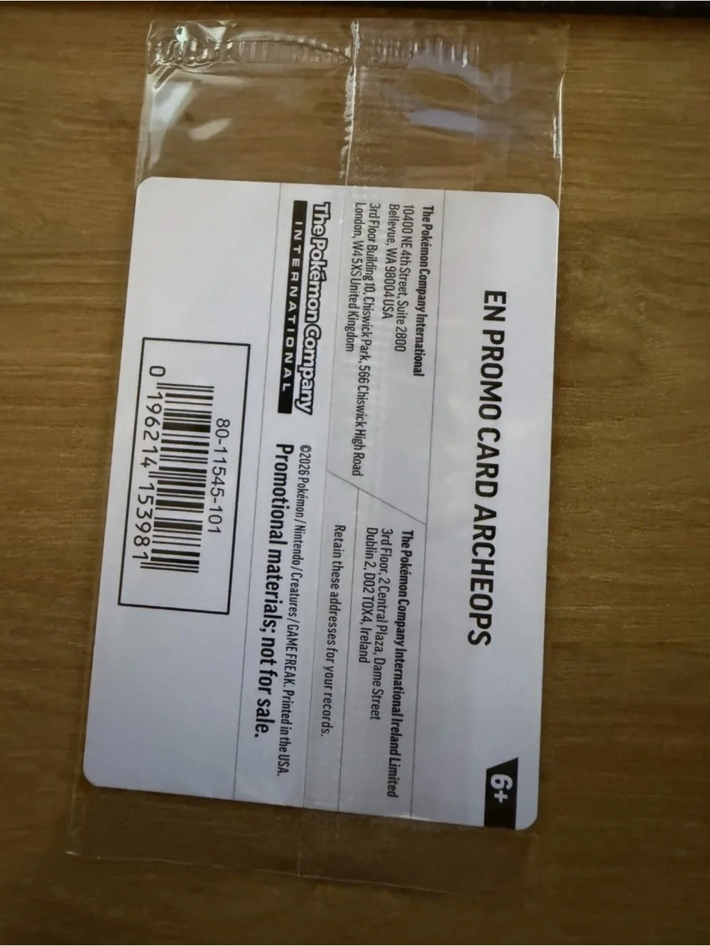 Pokemon Field Museum Fossil Exhibit Archeops Promo SEALED - In Hand!